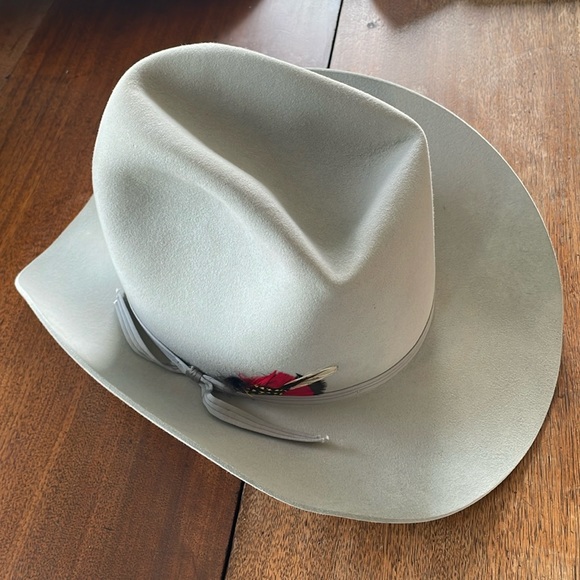 Vintage MEN'S COWBOY GREY FELT HAT, 7 1/4 - Picture 2 of 12